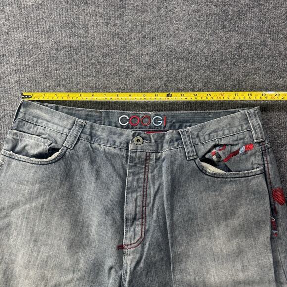 Vintages Y2K COOGI Big Embroidered Denim Jeans Baggy Hip Hop Wash Denim Sz 38x34 - Picture 7 of 9